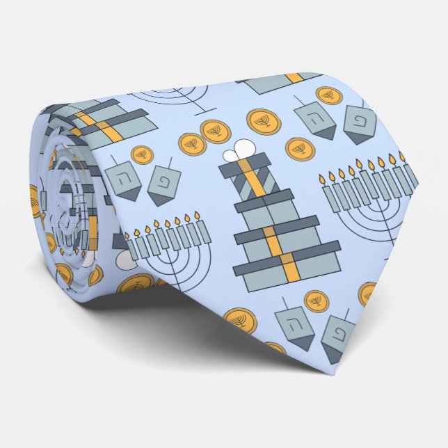 Hannukah Tie (Rolled)