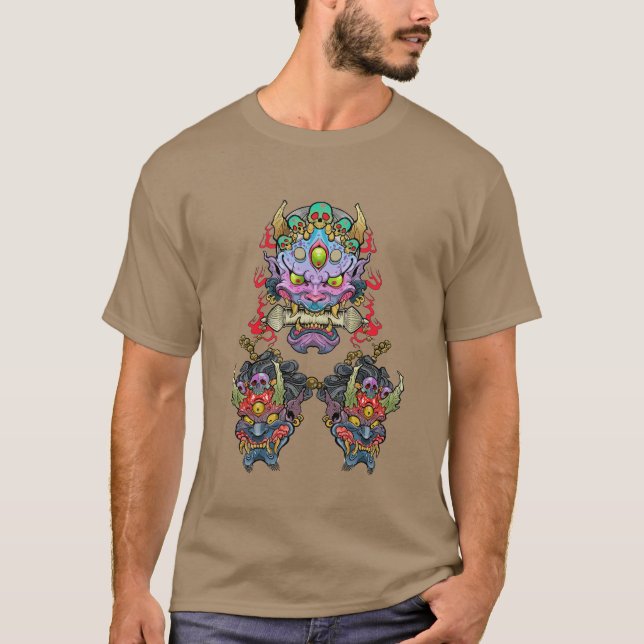 Hannya and Oni Mask T-Shirt (Front)