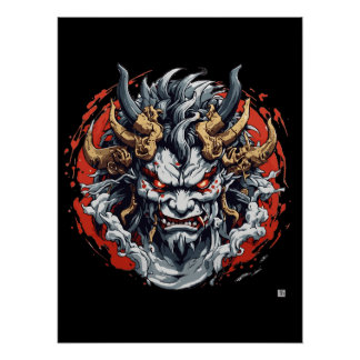 Hannya japanese mask poster
