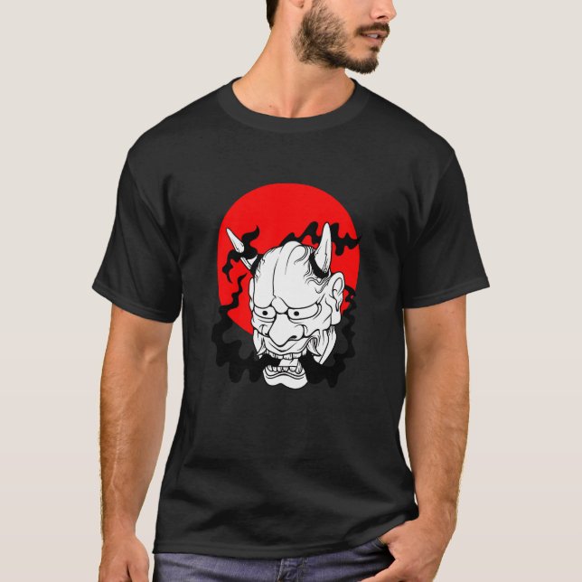 Hannya japanese yokai Ogre mask oni harajuku art r T-Shirt (Front)
