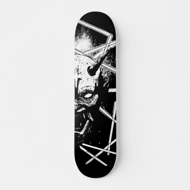 Hannya Mask 8189 - Variant - Black & White Skateboard (Front)