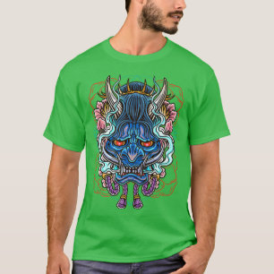 Hannya Mask Japanese Jealous Female Demon Sakura T-Shirt