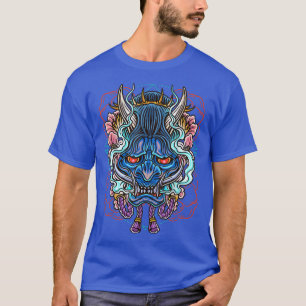 Hannya Mask Japanese Jealous Female Demon Sakura T-Shirt