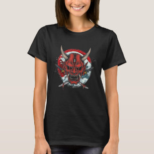Hannya Mask Japanese Wave Katana Sword Samurai War T-Shirt