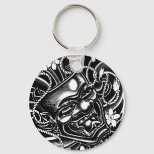 Hannya Mask Tattoo Design Key Ring