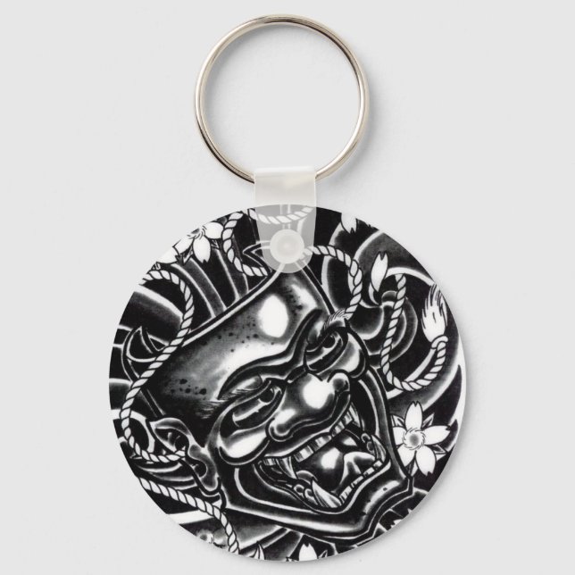 Hannya Mask Tattoo Design Key Ring (Front)