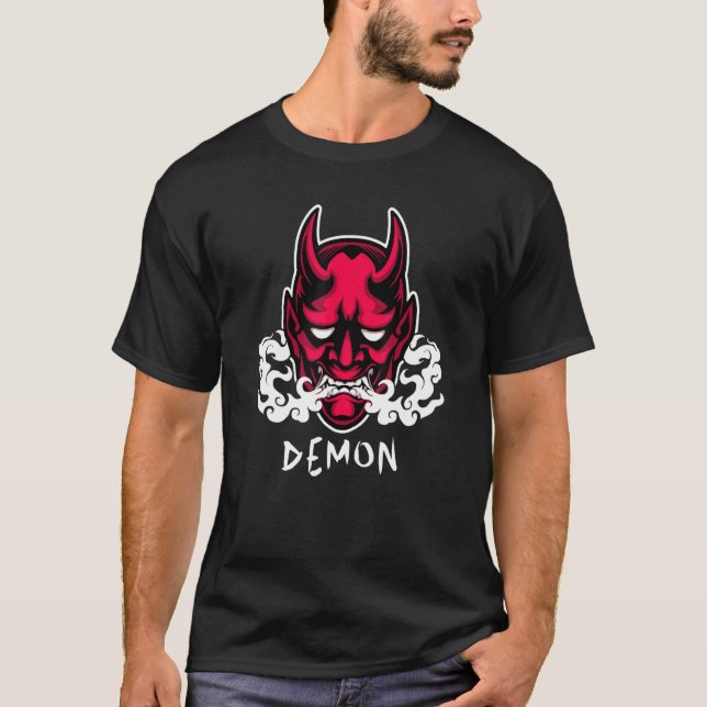 Hannya Oni Demon Japan  Aesthetic Edgy Streetwear T-Shirt (Front)