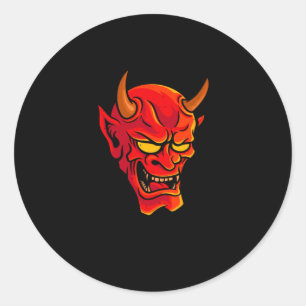 Hannya Oni-Mask Japanese Demon Classic Round Sticker