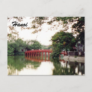 hanoi lake bridge postcard