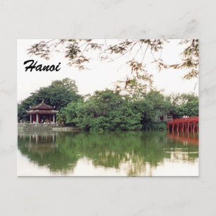 hanoi lake reflections postcard