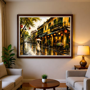 Hanoi Old Quarter Watercolor Wall Art Print