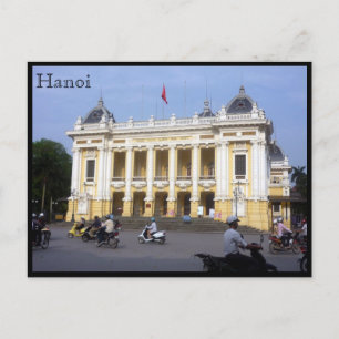 hanoi opera traffic postcard