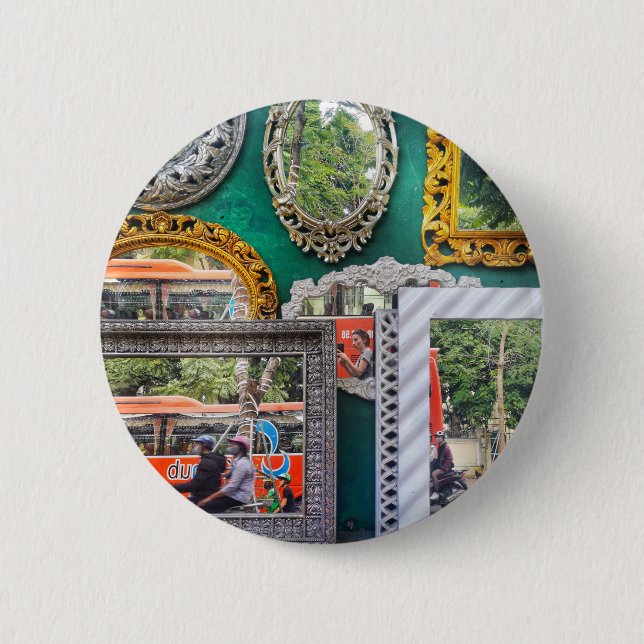 "Hanoi Reflections" 6 Cm Round Badge (Front)