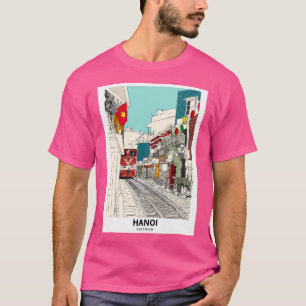 Hanoi Train Street Vietnam Travel Print T-Shirt
