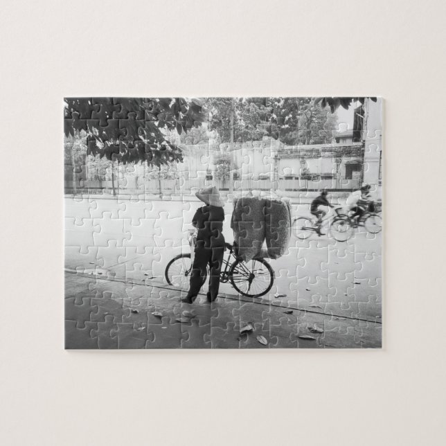 Hanoi Vietnam, Bicyle Delivery Woman (NR) Jigsaw Puzzle (Horizontal)