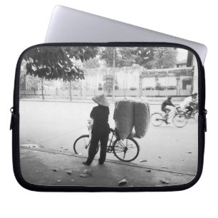 Hanoi Vietnam, Bicyle Delivery Woman (NR) Laptop Sleeve