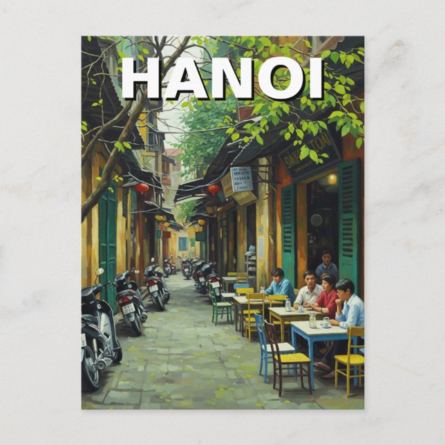 Hanoi Vietnam Cafe in Alley Postcard (Front)