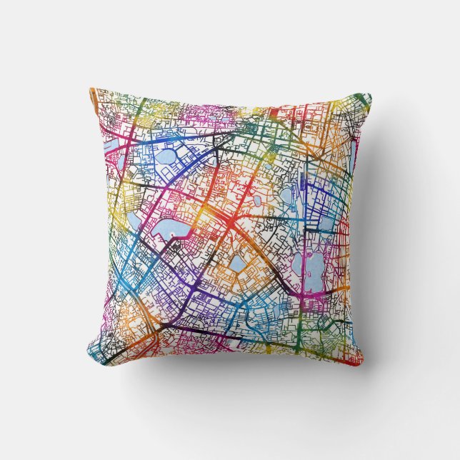 Hanoi Vietnam City Map Cushion (Front)