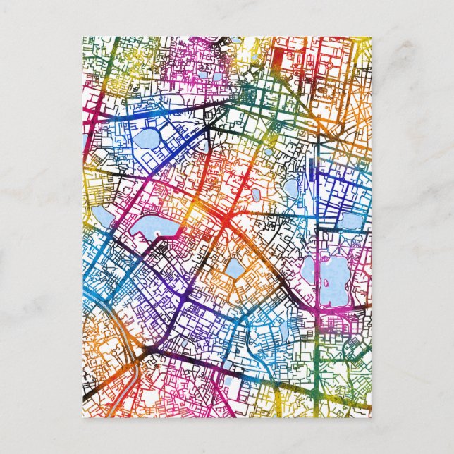Hanoi Vietnam City Map Postcard (Front)