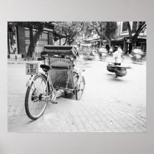 Hanoi Vietnam, Cyclo in Old Hanoi Poster