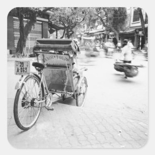 Hanoi Vietnam, Cyclo in Old Hanoi Square Sticker