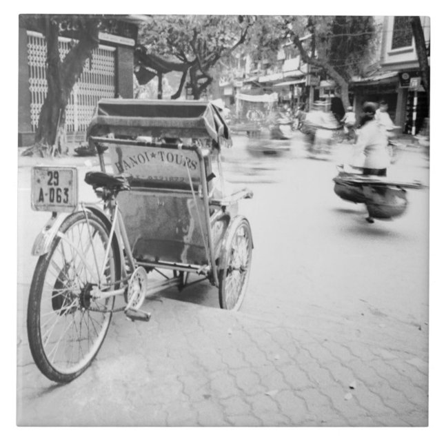 Hanoi Vietnam, Cyclo in Old Hanoi Tile (Front)
