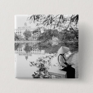 Hanoi Vietnam, Hoan Kiem Lake View (NR) 15 Cm Square Badge