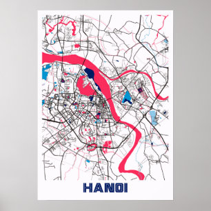 Hanoi - Vietnam MilkTea City Map Poster