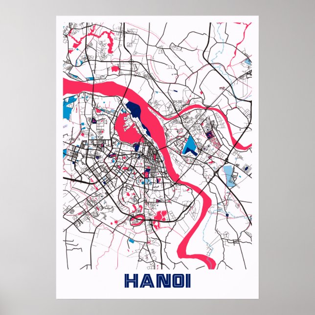 Hanoi - Vietnam MilkTea City Map Poster (Front)