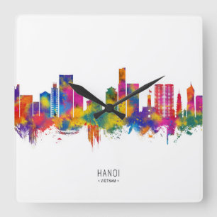 Hanoi Vietnam Skyline Square Wall Clock