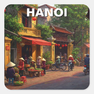 Hanoi Vietnam Travel Square Sticker