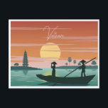 Hanoi, Vietnam Vintage travel retro tourism  Postcard<br><div class="desc">vintage,  retro,  travel,  modern,  watercolor,  Hanoi,  Vietnam,  tourism, </div>