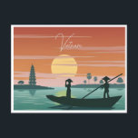 Hanoi, Vietnam Vintage travel retro tourism  Postcard<br><div class="desc">vintage,  retro,  travel,  modern,  watercolor,  Hanoi,  Vietnam,  tourism, </div>