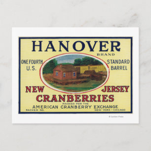 Hanover Brand Cranberry Label Postcard