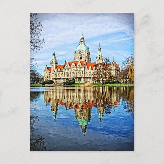 Hanover, Germany - Old Town Hall Reflections Postcard (Front)