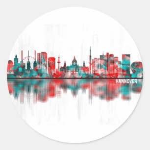 Hanover Germany Skyline Classic Round Sticker