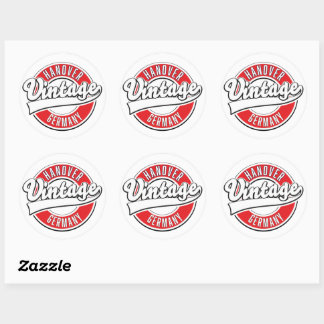 Hanover Germany vintage style logo. Classic Round Sticker