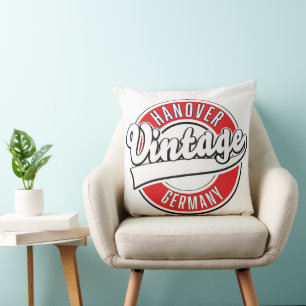 Hanover Germany vintage style logo. Cushion