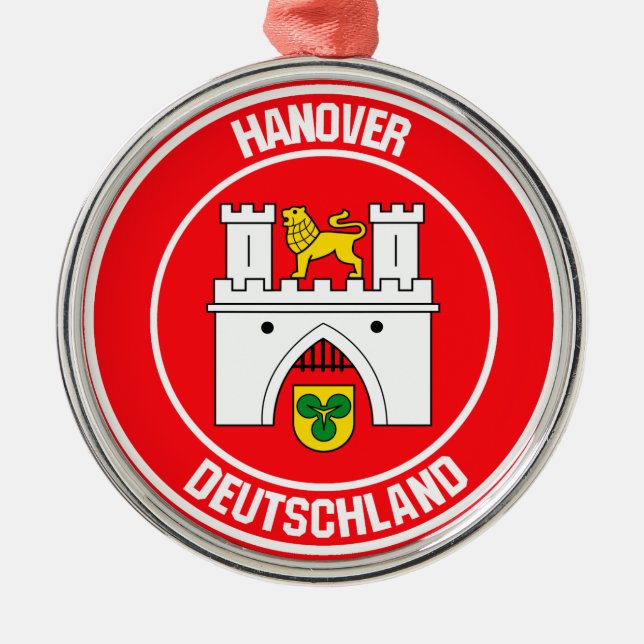 Hanover Round Emblem Metal Tree Decoration (Front)