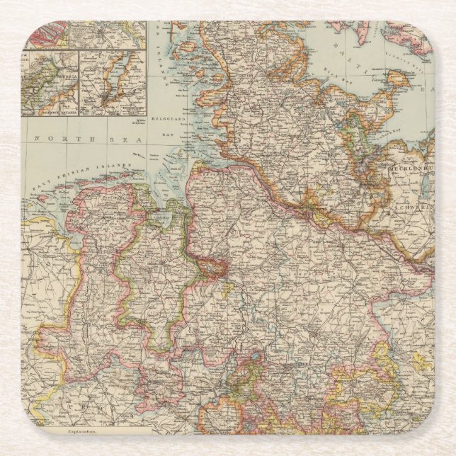 Hanover, Schleswig Holstein Square Paper Coaster (Front)