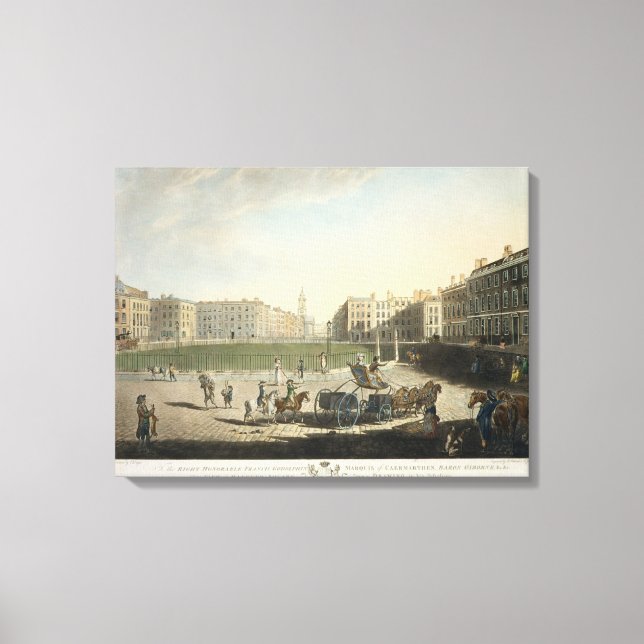Hanover Square, engraved by Robert Pollard (1755-1 Canvas Print (Front)