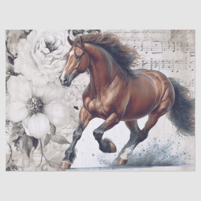Hanoverian Horse Decoupage Tissue Paper (Front)