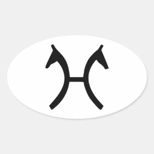 Hanoverian horse oval sticker