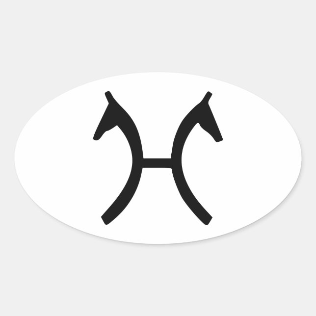 Hanoverian horse oval sticker (Front)
