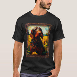 Hanoverian Scenthound Painting Sunflower Flower Mo T-Shirt