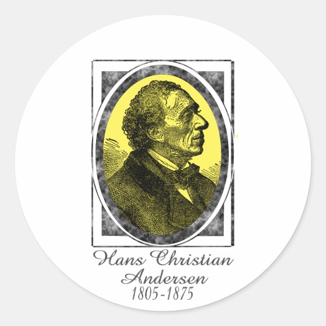 Hans Christian Andersen Classic Round Sticker (Front)