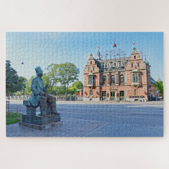 Hans Christian Andersen Statue, Copenhagen Denmark Jigsaw Puzzle (Horizontal)