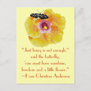 Hans Christian Anderson Butterfly Quote Postcard