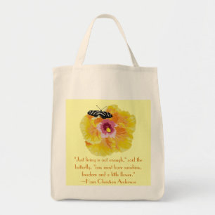 Hans Christian Anderson Butterfly Quote Tote Bag