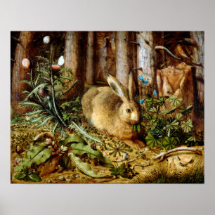 Hans Hoffmann A Hare in the Forest Poster